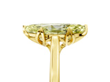 Yellow gold Fancy Yellow Marquise Cut Diamond Solitaire Ring with Flower Prong Setting and Classic Band_45