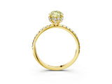 Yellow gold Fancy Yellow Marquise Cut Diamond Solitaire Ring with Four-Prong Setting and Pavé Band_6