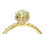 Yellow gold Fancy Yellow Marquise Cut Diamond Solitaire Ring with Four-Prong Setting and Pavé Band_7