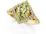 Yellow gold Fancy Yellow Marquise Cut Diamond Solitaire Ring with Hidden Halo and Pavé Band_28