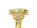 Yellow gold Fancy Yellow Marquise Cut Diamond Solitaire Ring with Hidden Halo and Pavé Band_32