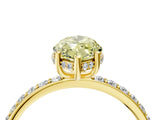 Yellow gold Fancy Yellow Marquise Cut Diamond Solitaire Ring with Pavé Band and Hidden Halo_24