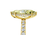 Yellow gold Fancy Yellow Marquise Cut Diamond Solitaire Ring with Pavé Band and Hidden Halo_25