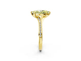 Yellow gold Fancy Yellow Marquise Cut Diamond Solitaire Ring with Pavé Band and Prong Setting_14