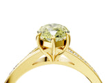 Yellow gold Fancy Yellow Marquise Cut Diamond Solitaire Ring with Pavé Band and Prong Setting_16