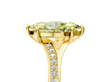 Yellow gold Fancy Yellow Marquise Cut Diamond Solitaire Ring with Pavé Band and Prong Setting_17