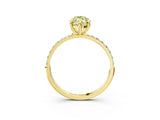 Yellow gold Fancy Yellow Marquise Cut Diamond Solitaire Ring with Pave Band and Four Prong Setting_15