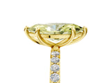 Yellow gold Fancy Yellow Marquise Cut Diamond Solitaire Ring with Pave Band and Four Prong Setting_17