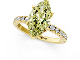 Yellow gold Fancy Yellow Marquise Cut Diamond Solitaire Ring with Round  Pavé Band and Four-Prong Setting_37