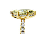 Yellow gold Fancy Yellow Marquise Cut Diamond Solitaire Ring with Round  Pavé Band and Four-Prong Setting_41