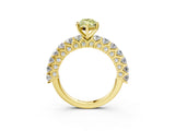 Yellow gold Fancy Yellow Marquise Cut Diamond Solitaire Ring with Shared Prong Pavé Band and Four-Prong Setting_36