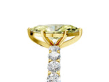 Yellow gold Fancy Yellow Marquise Cut Diamond Solitaire Ring with Shared Prong Pavé Band and Four-Prong Setting_38