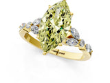 Yellow gold Fancy Yellow Marquise Cut Diamond Solitaire Ring with Side Stones and Four-Prong Setting_30
