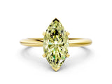Yellow gold Fancy Yellow Marquise Cut Diamond Solitaire Ring with Six-Prong Setting and Classic Band_23