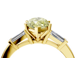 Yellow gold Fancy Yellow Marquise  Cut Diamond Solitaire Ring with Tapered Baguette Accents and Four-Prong Setting_4
