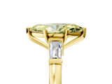 Yellow gold Fancy Yellow Marquise  Cut Diamond Solitaire Ring with Tapered Baguette Accents and Four-Prong Setting_5