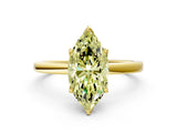 Yellow gold Fancy Yellow Marquise Cut Diamond Solitaire Ring with Thin Band and Prong Setting_12