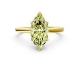 Yellow gold Fancy Yellow Marquise Cut Diamond Solitaire Ring with Thin Band and Prong Setting_24
