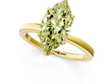 Yellow gold Fancy Yellow Marquise Cut Diamond Solitaire Ring with Thin Band and Prong Setting_25