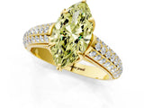 Yellow gold Fancy Yellow Marquise Cut Diamond Solitaire Ring with Three-Row Pavé Band and Four-Prong Setting_18