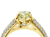 Yellow gold Fancy Yellow Marquise Cut Diamond Solitaire Ring with Three-Row Pavé Band and Four-Prong Setting_21