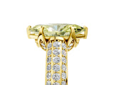 Yellow gold Fancy Yellow Marquise Cut Diamond Solitaire Ring with Three-Row Pavé Band and Four-Prong Setting_22