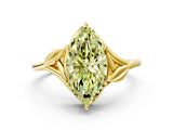 Yellow gold Fancy Yellow Marquise Cut Diamond Solitaire Ring with Twist Band and Four-Prong Setting_29