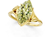 Yellow gold Fancy Yellow Marquise Cut Diamond Solitaire Ring with Twist Band and Four-Prong Setting_30