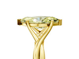 Yellow gold Fancy Yellow Marquise Cut Diamond Solitaire Twist Band Prong Setting Ring_72