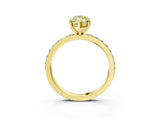 Yellow gold Fancy Yellow Marquise  Cut Diamond Solitaire with Pave Band and Four-Prong Setting 13