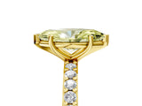Yellow gold Fancy Yellow Marquise  Cut Diamond Solitaire with Pave Band and Four-Prong Setting 15