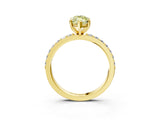 Yellow gold Fancy Yellow Marquise  Cut Diamond Solitaire with Pave Band and Four-Prong Setting 3