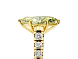 Yellow gold Fancy Yellow Marquise  Cut Diamond Solitaire with Pave Band and Four-Prong Setting_5