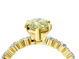 Yellow gold Fancy Yellow Marquise Cut Diamond Solitaire with Side Stones, Pave Band, Four-Prong Setting_45