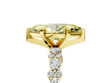 Yellow gold Fancy Yellow Marquise Cut Diamond Solitaire with Side Stones, Pave Band, Four-Prong Setting_46