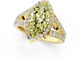 Yellow gold Fancy Yellow Marquise Cut Diamond Split Shank Halo Ring with Four-Prong Setting_18