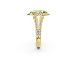 Yellow gold Fancy Yellow Marquise Cut Diamond Split Shank Halo Ring with Four-Prong Setting_19