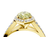 Yellow gold Fancy Yellow Marquise Cut Diamond Split Shank Halo Ring with Four-Prong Setting_21