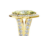 Yellow gold Fancy Yellow Marquise Cut Diamond Split Shank Halo Ring with Four-Prong Setting_22