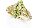Yellow gold Fancy Yellow Marquise Cut Diamond Split Shank Pavé Engagement Ring with Four-Prong Setting_19