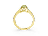 Yellow gold Fancy Yellow Marquise Cut Diamond Split Shank Pavé Engagement Ring with Four-Prong Setting_21