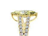 Yellow gold Fancy Yellow Marquise Cut Diamond Split Shank Pavé Engagement Ring with Four-Prong Setting_23