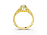 Yellow gold Fancy Yellow Marquise Cut Diamond Split Shank Ring with Pavé Band and Four-Prong Setting_19