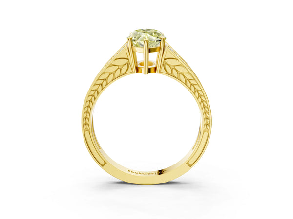 Yellow Gold Marquise Pave Split Shank Engagement Ring Setting for Fancy Yellow Center