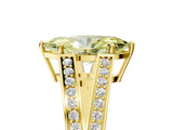 Yellow gold Fancy Yellow Marquise Cut Diamond Split Shank Ring with Pavé Band and Four-Prong Setting_21