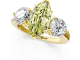 Yellow gold Fancy Yellow Marquise Cut Diamond Three-Stone Ring with Prong Setting and Classic Band_48