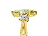 Yellow gold Fancy Yellow Marquise Cut Diamond Three-Stone Ring with Prong Setting and Pavé Band_5