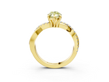 Yellow gold Fancy Yellow Marquise  Cut Diamond Twist Band Solitaire with Prong Setting_3