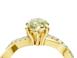 Yellow gold Fancy Yellow Marquise  Cut Diamond Twist Band Solitaire with Prong Setting_4
