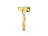 Yellow gold Fancy Yellow Marquise  Cut Diamond Twisted Band Engagement Ring with Prong Setting_5